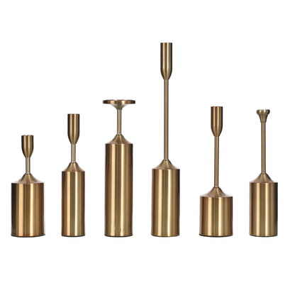 StyleCraft Brass Plated Candleholders, Set of 6