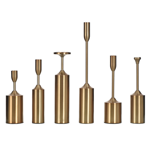 StyleCraft Brass Plated Candleholders, Set of 6