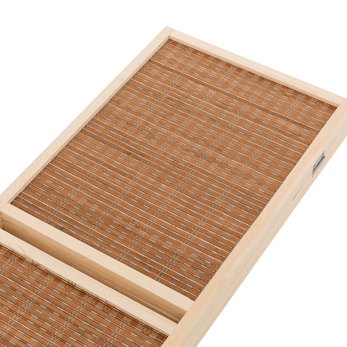 THY COLLECTIBLES Freestanding Wood Frame Woven Bamboo 4 Panels Hinged Privacy Panel Screen Partition Wall With 2 Display Shelves Holding Room Divider With Shelves-Bamboo (Brown)