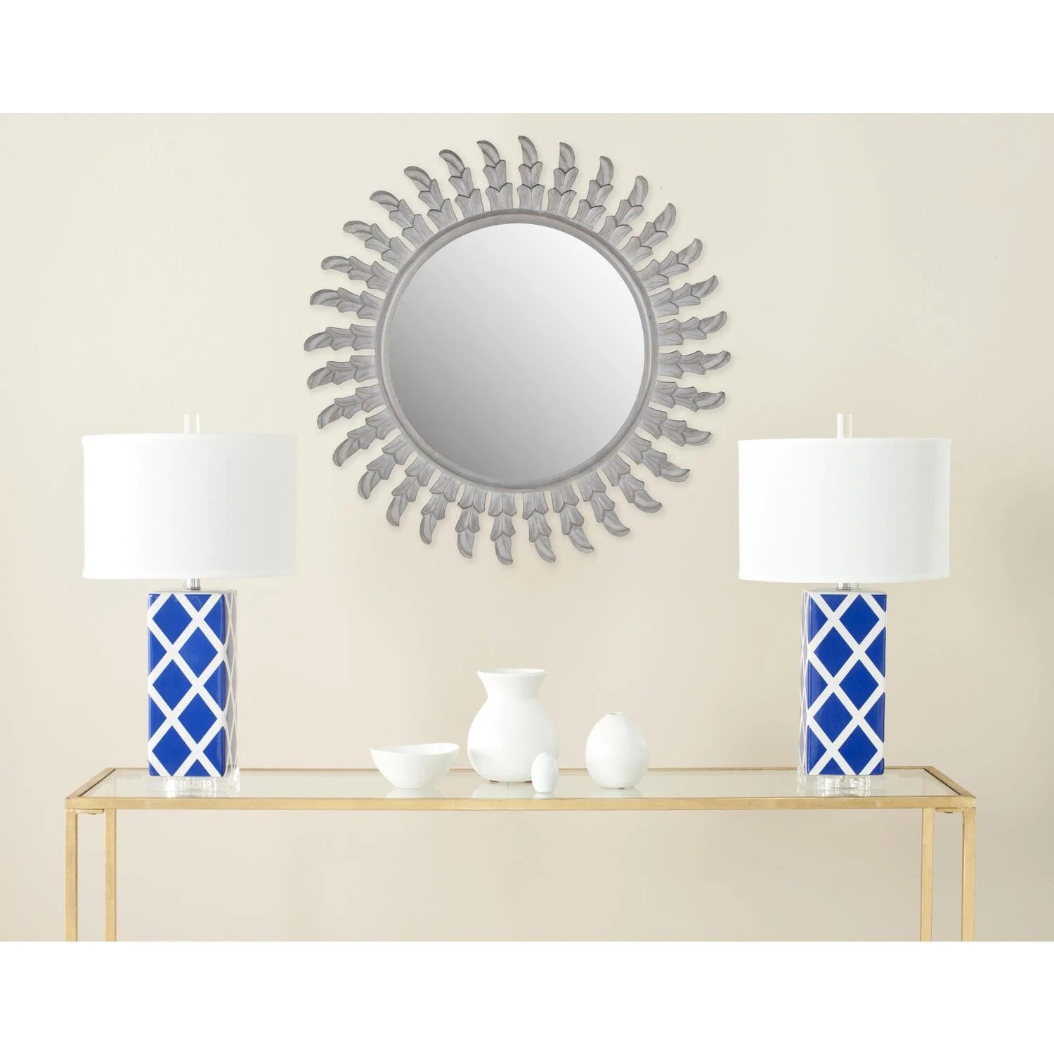 SAFAVIEH Inca Sun Transitional Round Wall Mirror, Gold