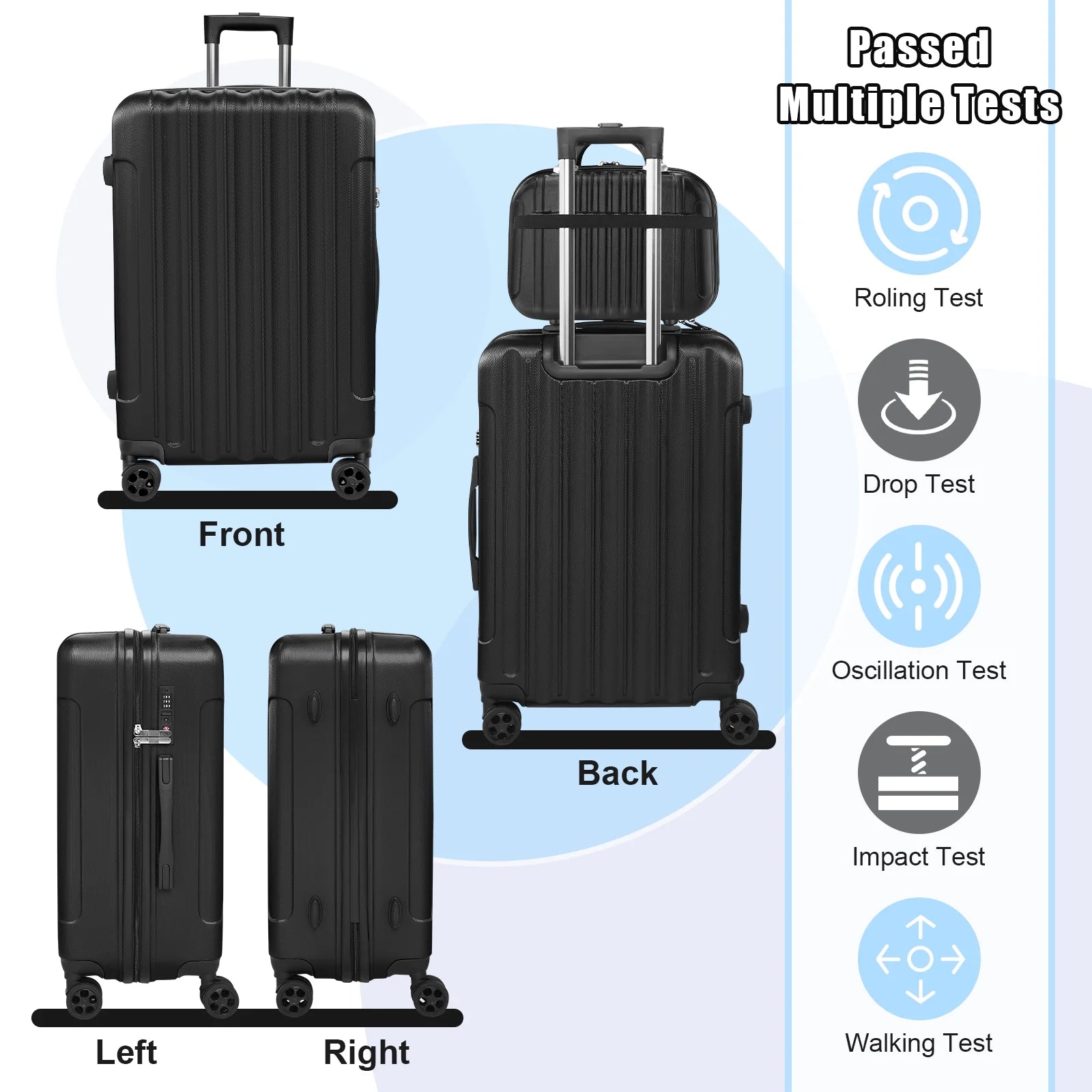SUGIFT 4-Piece Lightweight Hardshell Spinner Luggage Set with TSA Locks