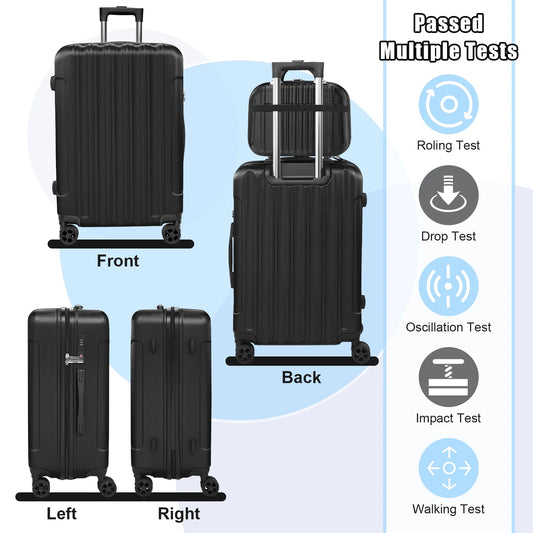 SUGIFT 4-Piece Lightweight Hardshell Spinner Luggage Set with TSA Locks
