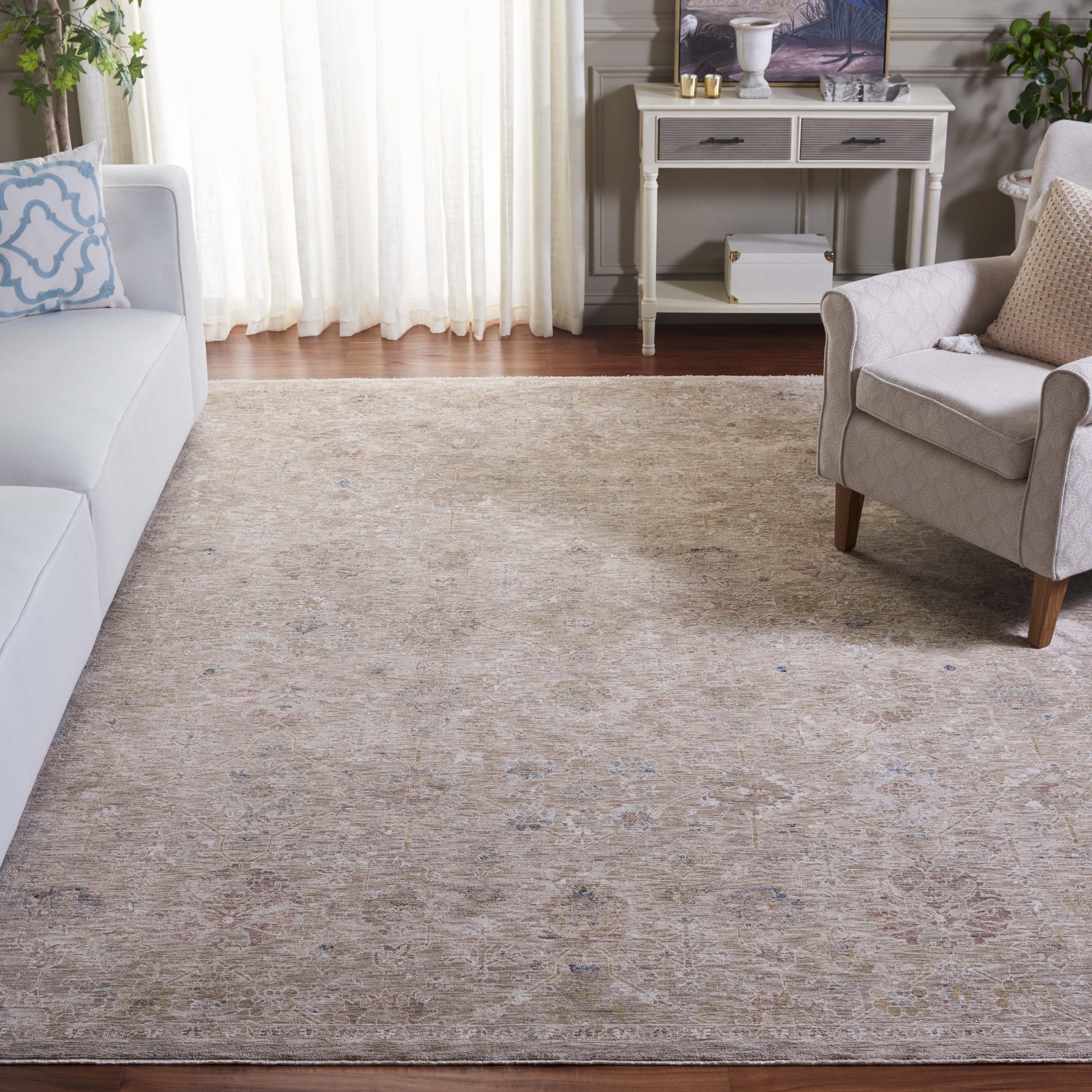 SAFAVIEH Autumn Freeman Floral Area Rug, Beige/Ivory Blue, 8' x 10'