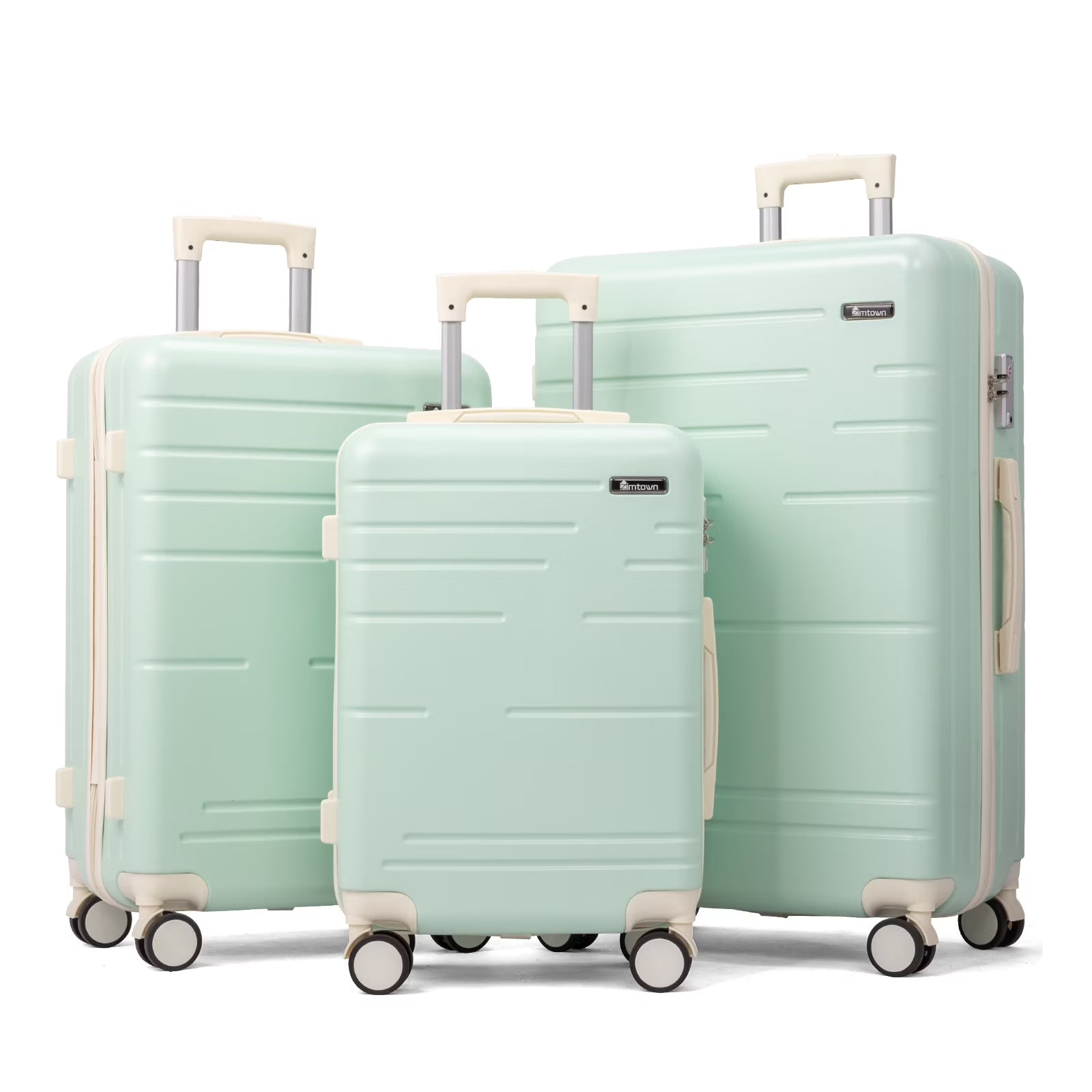 Zimtown 3 Piece Luggage Set, Carry on Suitcase Sets Hardside Lightweight Spinner with TSA Lock, Purple