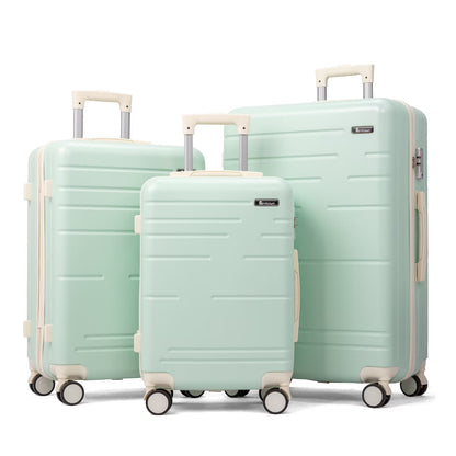 Zimtown 3 Piece Luggage Set, Carry on Suitcase Sets Hardside Lightweight Spinner with TSA Lock, Purple