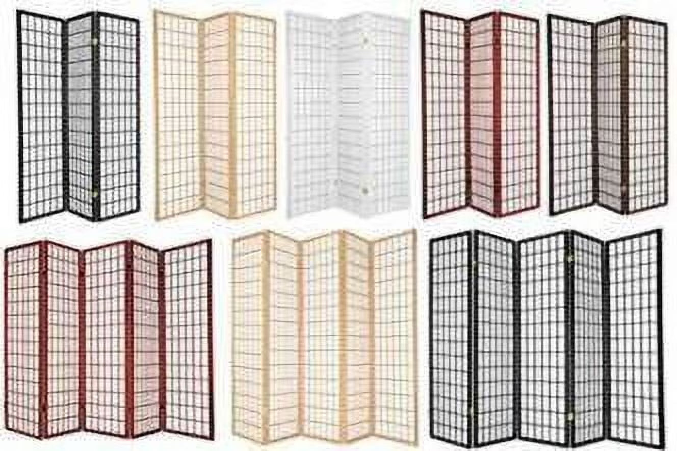 Legacy Decor Japanese Oriental 5 Panel Room Divider, 71" Tall, Black Color, Freestanding