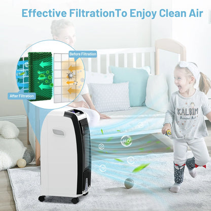Gymax Portable Cooler Fan Air Evaporative with Remote Control Casters Home Office