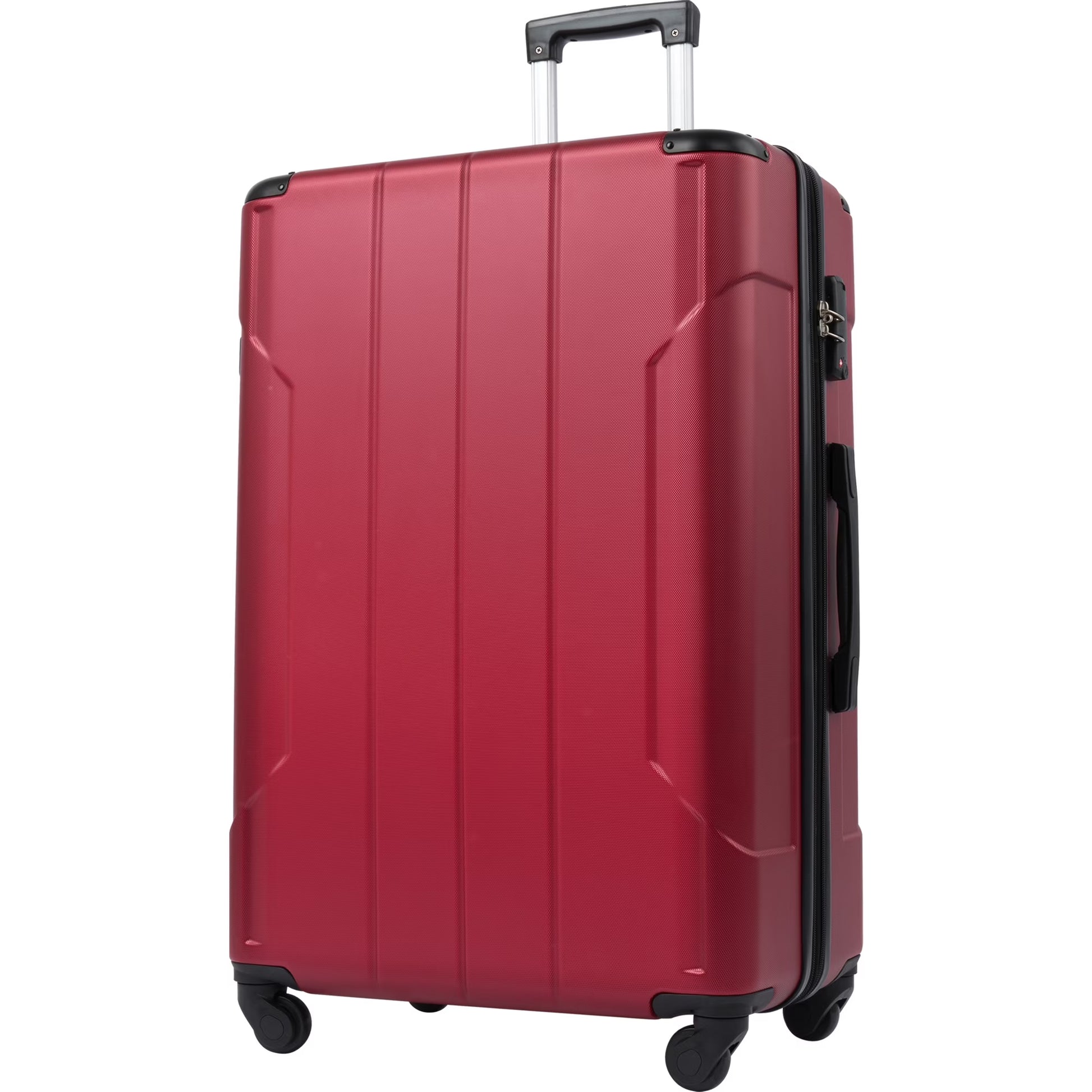 Dasyfly 24" Hardside Checked Luggage with TSA Lock, Red