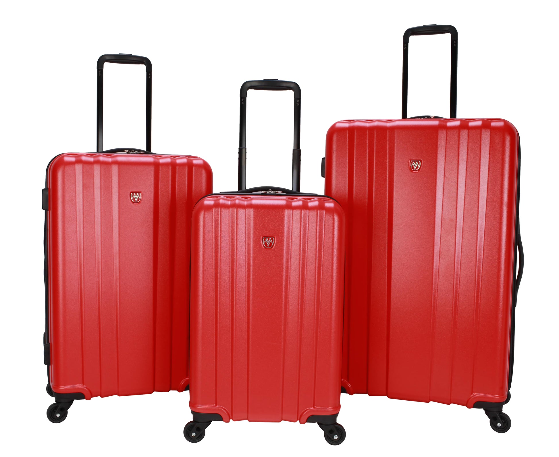 Moda ABS Hard Side 3 Piece Luggage Set, Includes 28-inch and 24-inch Checked and 20-inch Carry-on Luggage, Coral