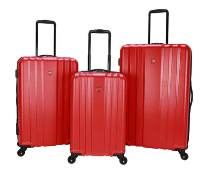 Moda ABS Hard Side 3 Piece Luggage Set, Includes 28-inch and 24-inch Checked and 20-inch Carry-on Luggage, Coral