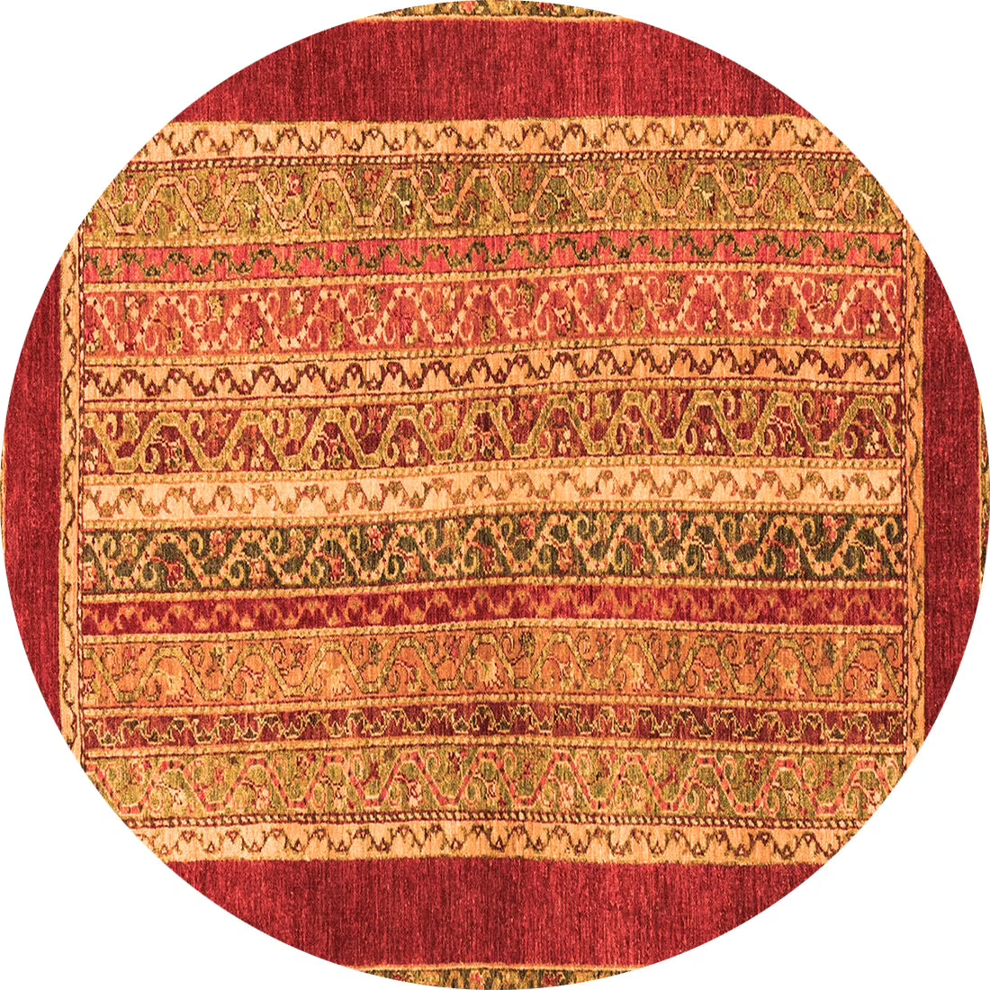 Ahgly Company Indoor Rectangle Abstract Orange Modern Area Rugs, 2' x 3'