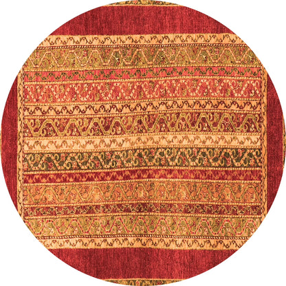 Ahgly Company Indoor Rectangle Abstract Orange Modern Area Rugs, 2' x 3'