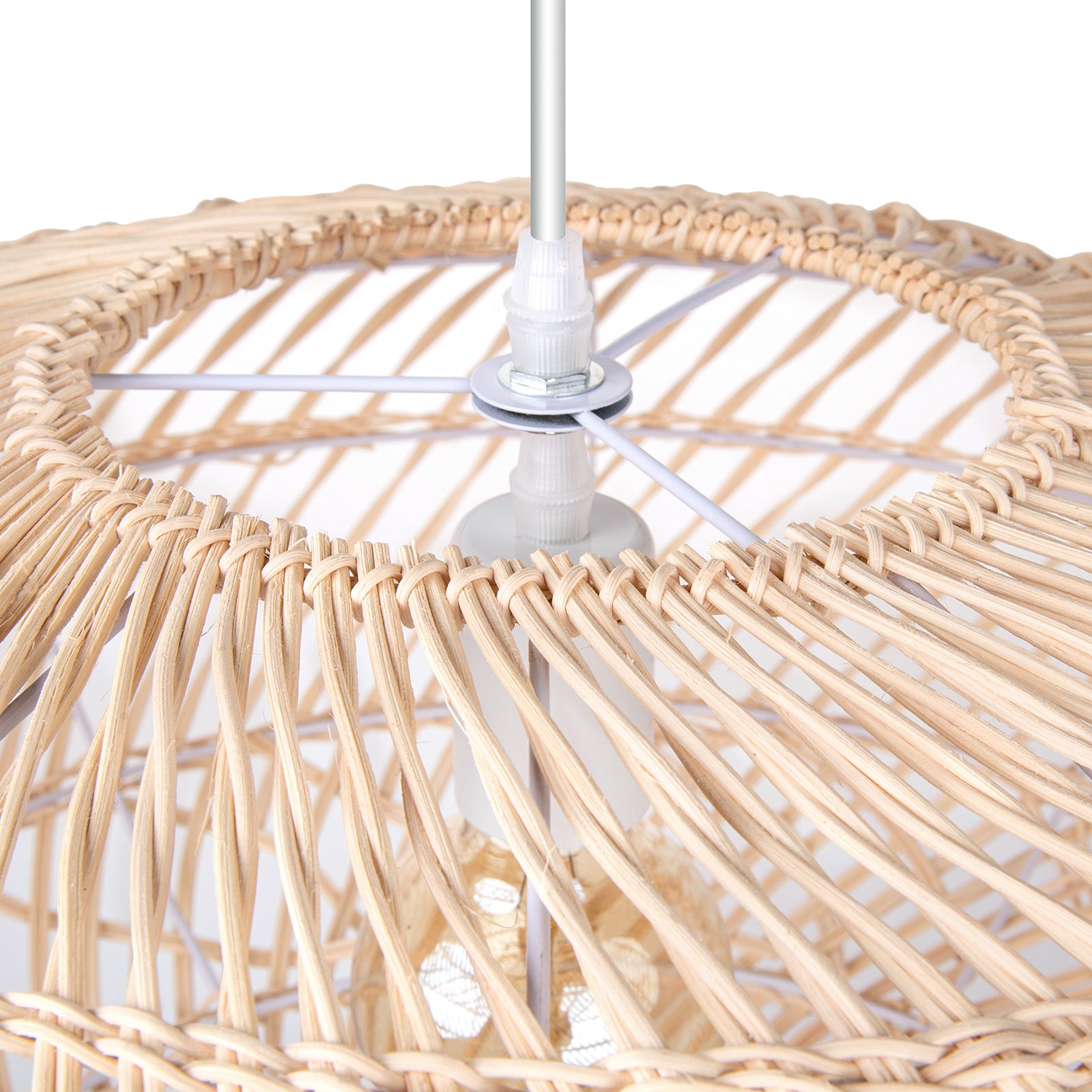 Arturesthome Rattan Pendant Lights Globe Hand Woven Boho Light Fixtures for Living Room Natural 19.5" x 17.9"