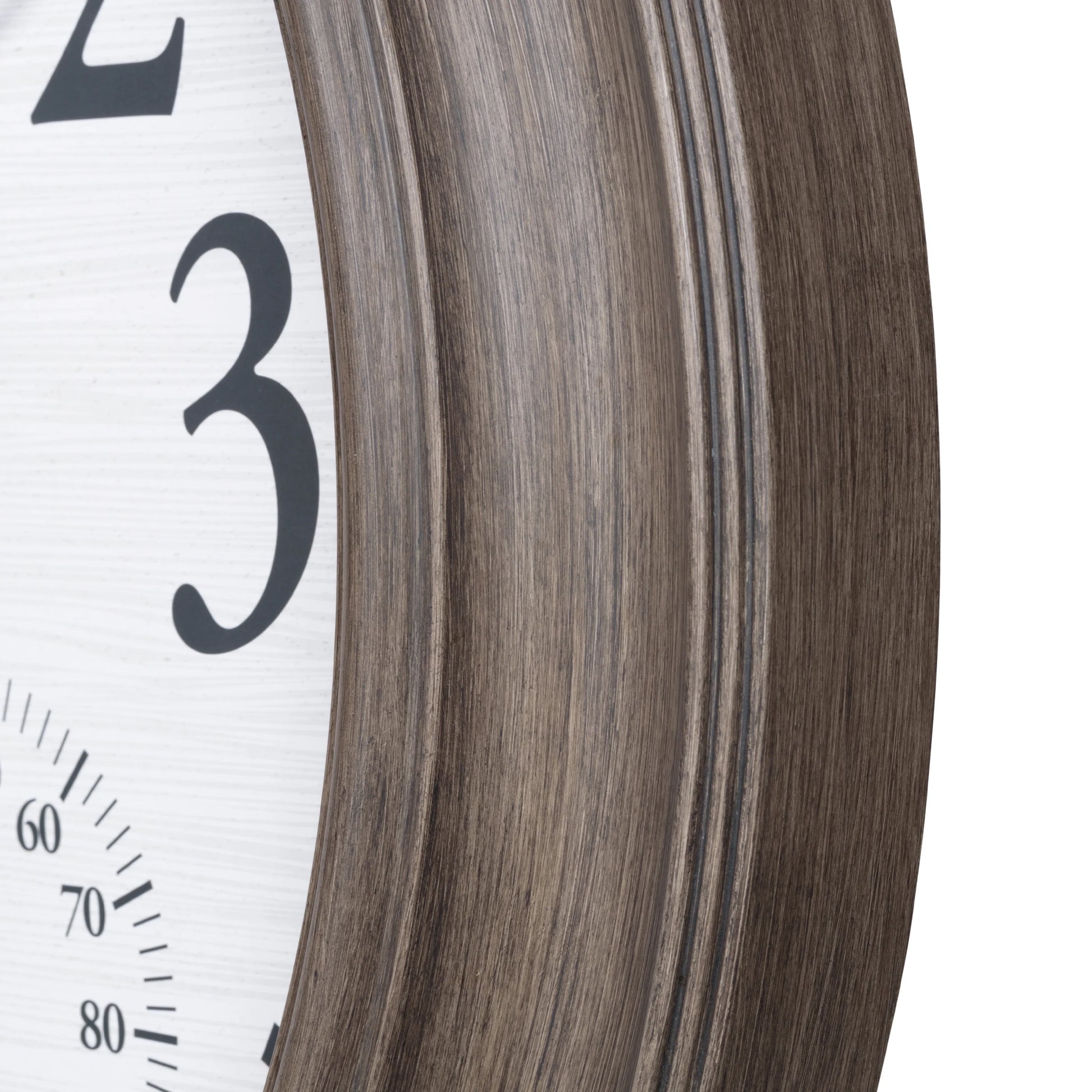 La Crosse 26.2" Outdoor Gray Oak Analog Quartz Wall Clock with Temp & Humidity, 433-3267TH