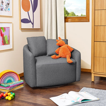 Beautiful Drew Kids Accent Chair by Drew Barrymore, Cornflower Bouclé Fabric