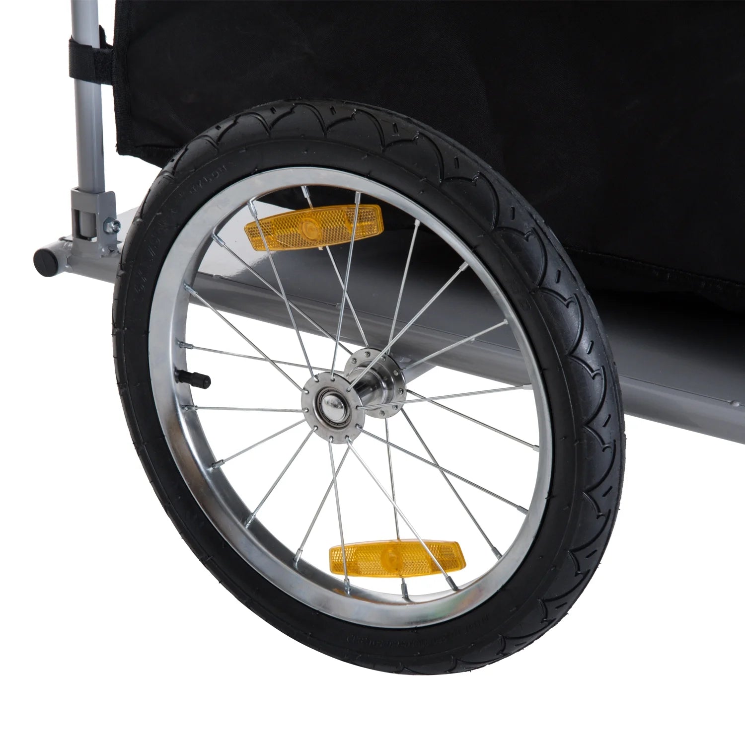 Aosom Bicycle Cargo Trailer, Two-Wheel Bike Luggage Wagon Bicycle Trailer with Removable Cover, Yellow