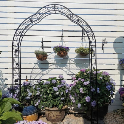 ACE-GARDEN, 1-YEAR-WARRANTY, 59"*15.35"*98.4", Metal Garden Arch Assemble Freely with 8 Styles Garden Arbor Trellis Climbing Plants Support Rose Arch(Black)