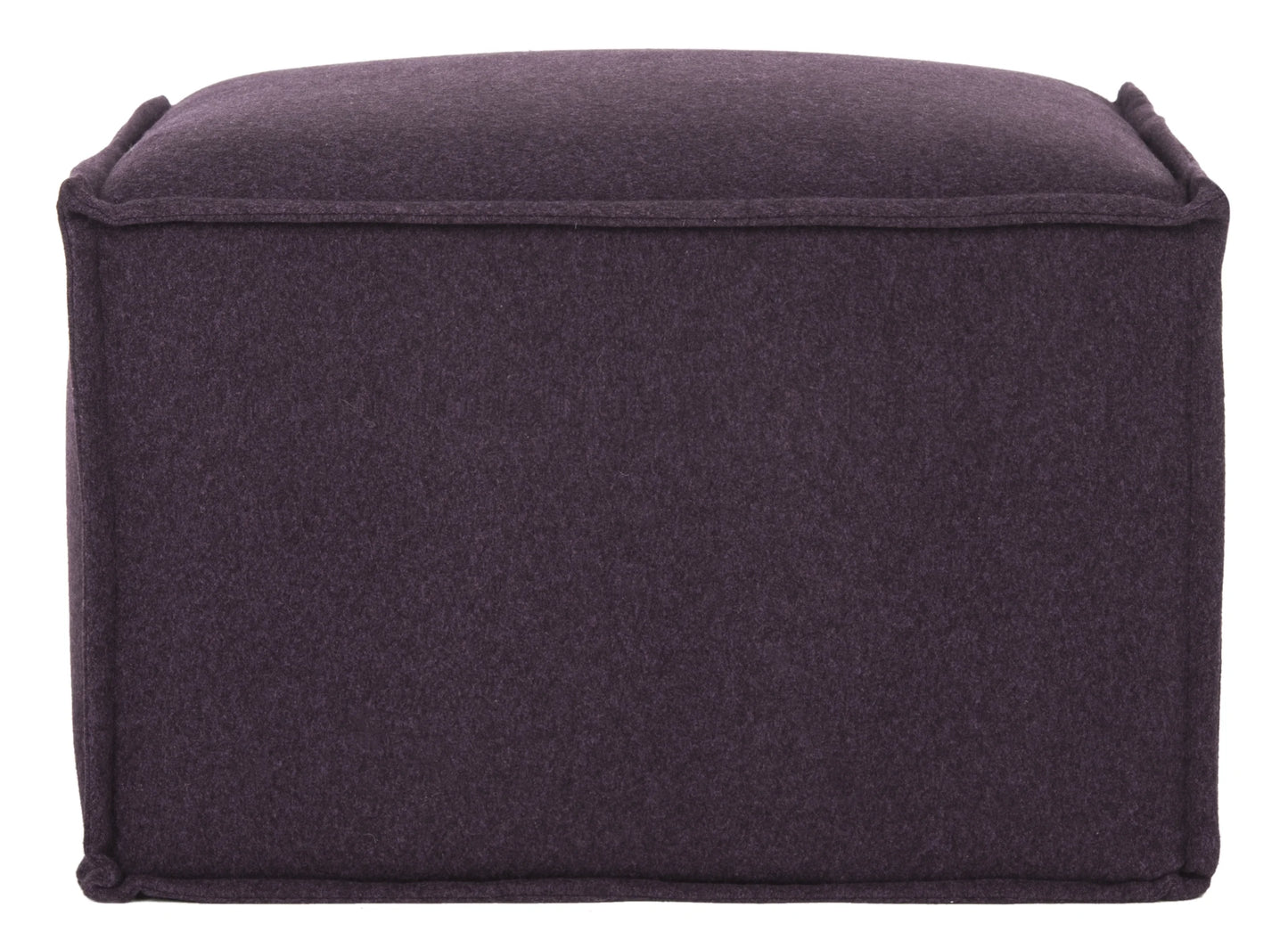 SAFAVIEH Elaine Solid Plush Upholstered Pouf, Plum
