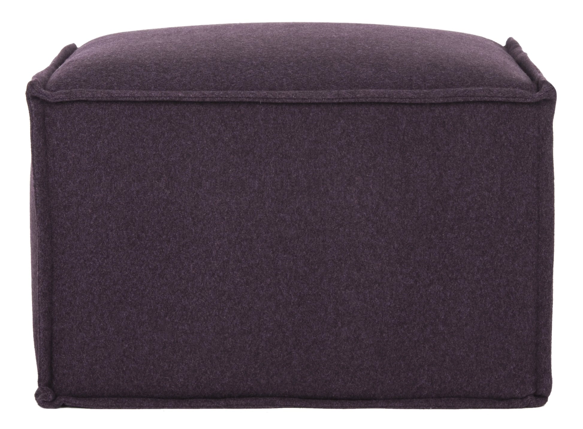 SAFAVIEH Elaine Solid Plush Upholstered Pouf, Plum