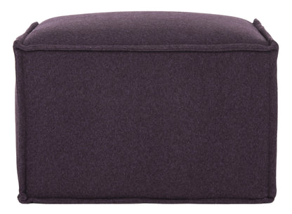 SAFAVIEH Elaine Solid Plush Upholstered Pouf, Plum