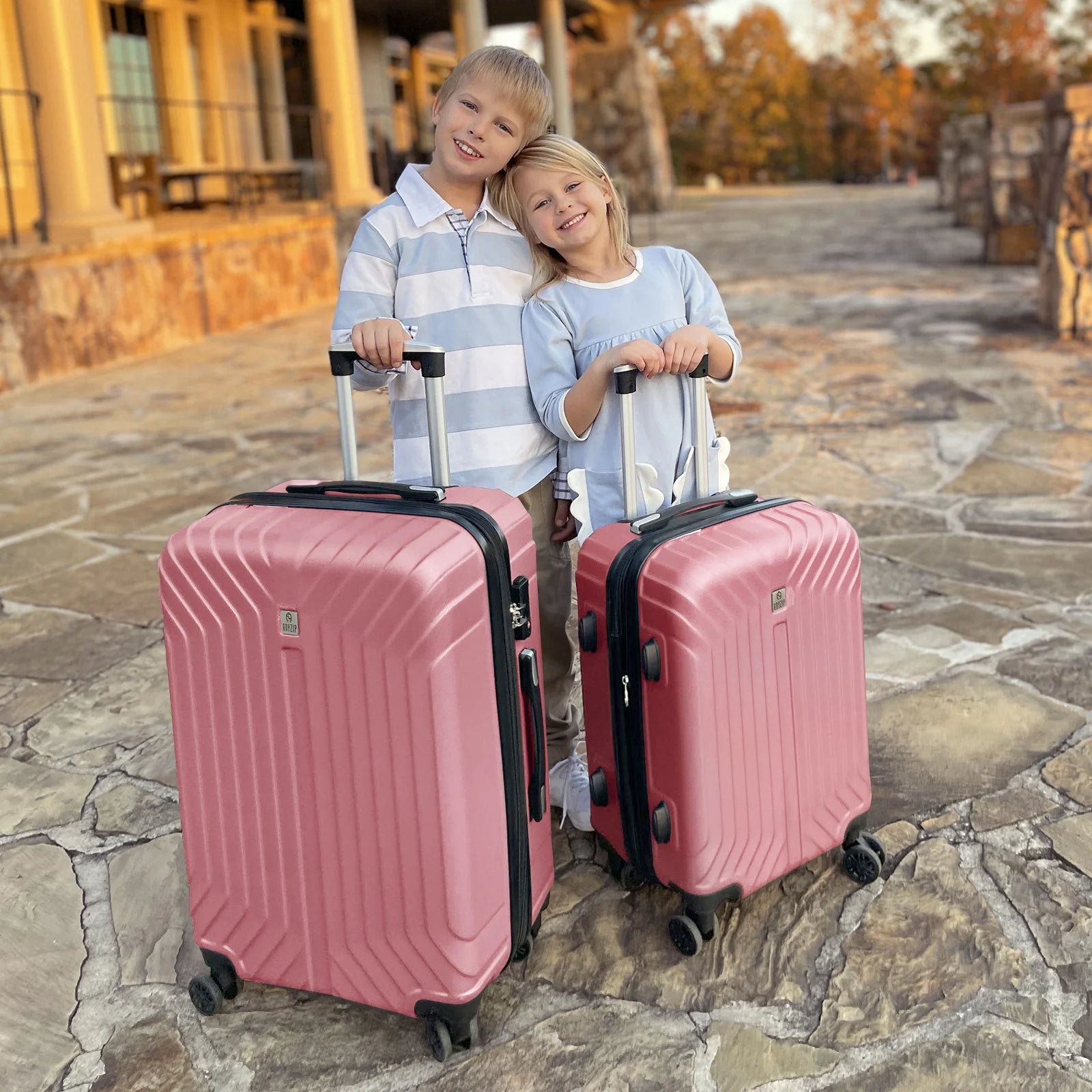 Luggage Expandable Hardside,PC ABS Lightweight Checked Suitecase with Spinner Wheels,TSA Lock,28 inch Pink
