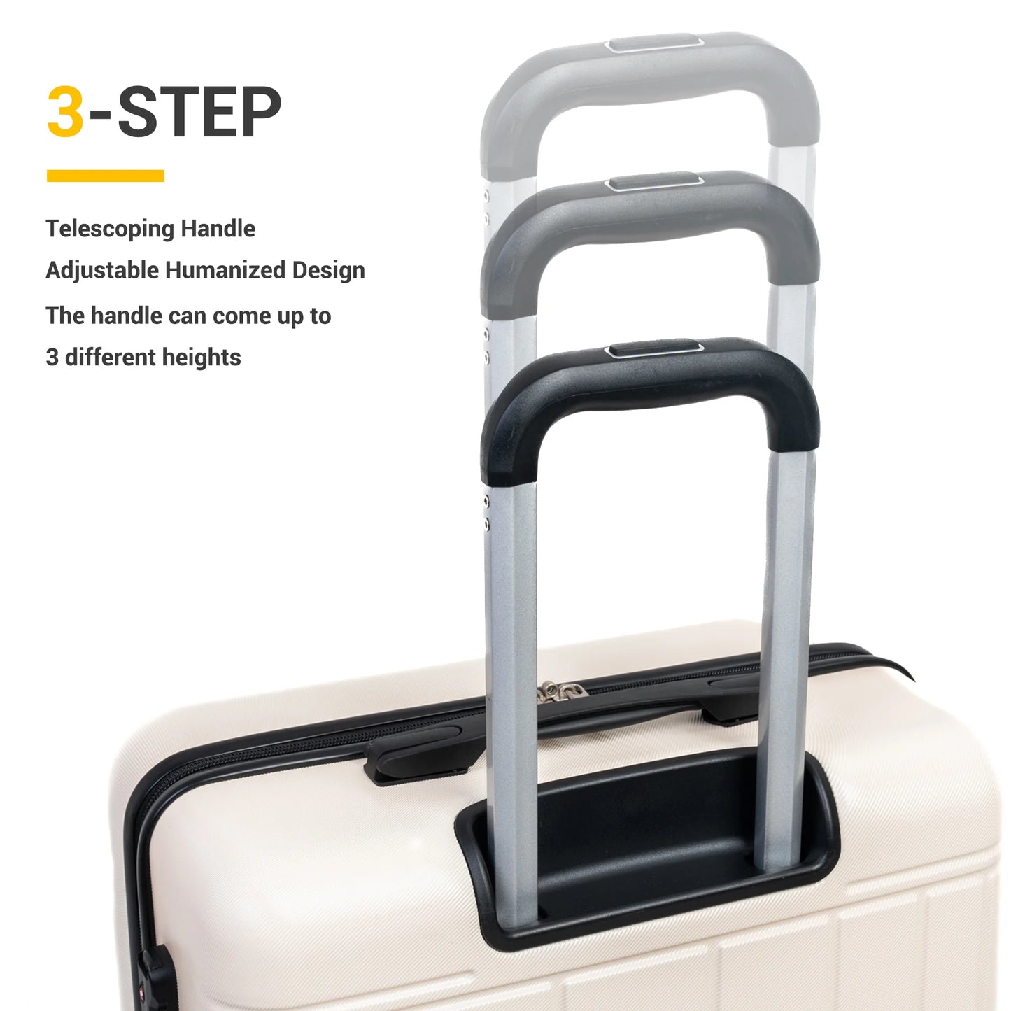 Tripcomp 6 Piece Hardside Luggage Sets Spinner Wheels with TSA Lock Lightweight Suitcase with backpacks(White)