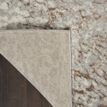Inspire Me! Home Decor Metallic Abstract Grey Mocha 2'2" x 7'6" Area Rug, (2x8)
