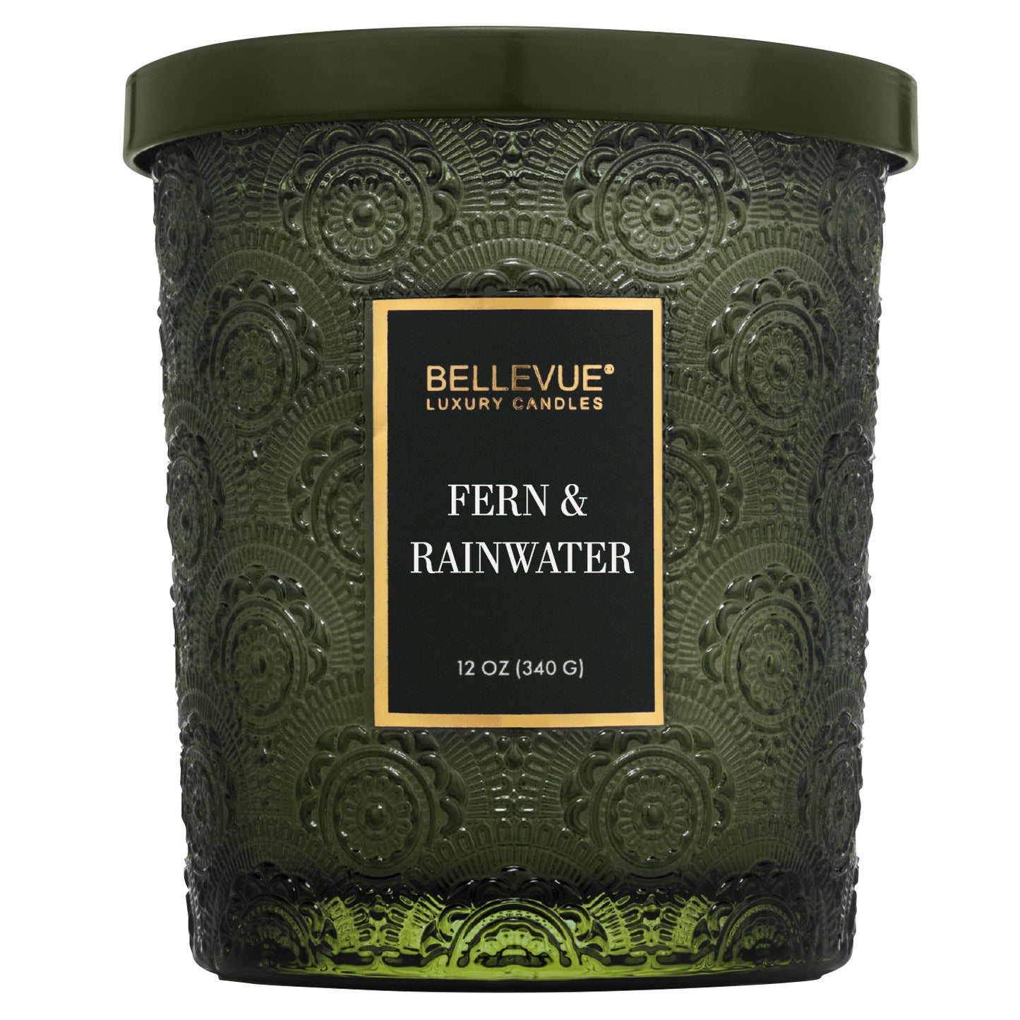 Bellevue Embossed Glass 12 oz. Candle, 4-pack