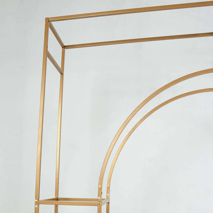BalsaCircle 7 feet Gold Metal Wedding Arch in Arc de Triomphe Style Party Events Home Decorations Supplies