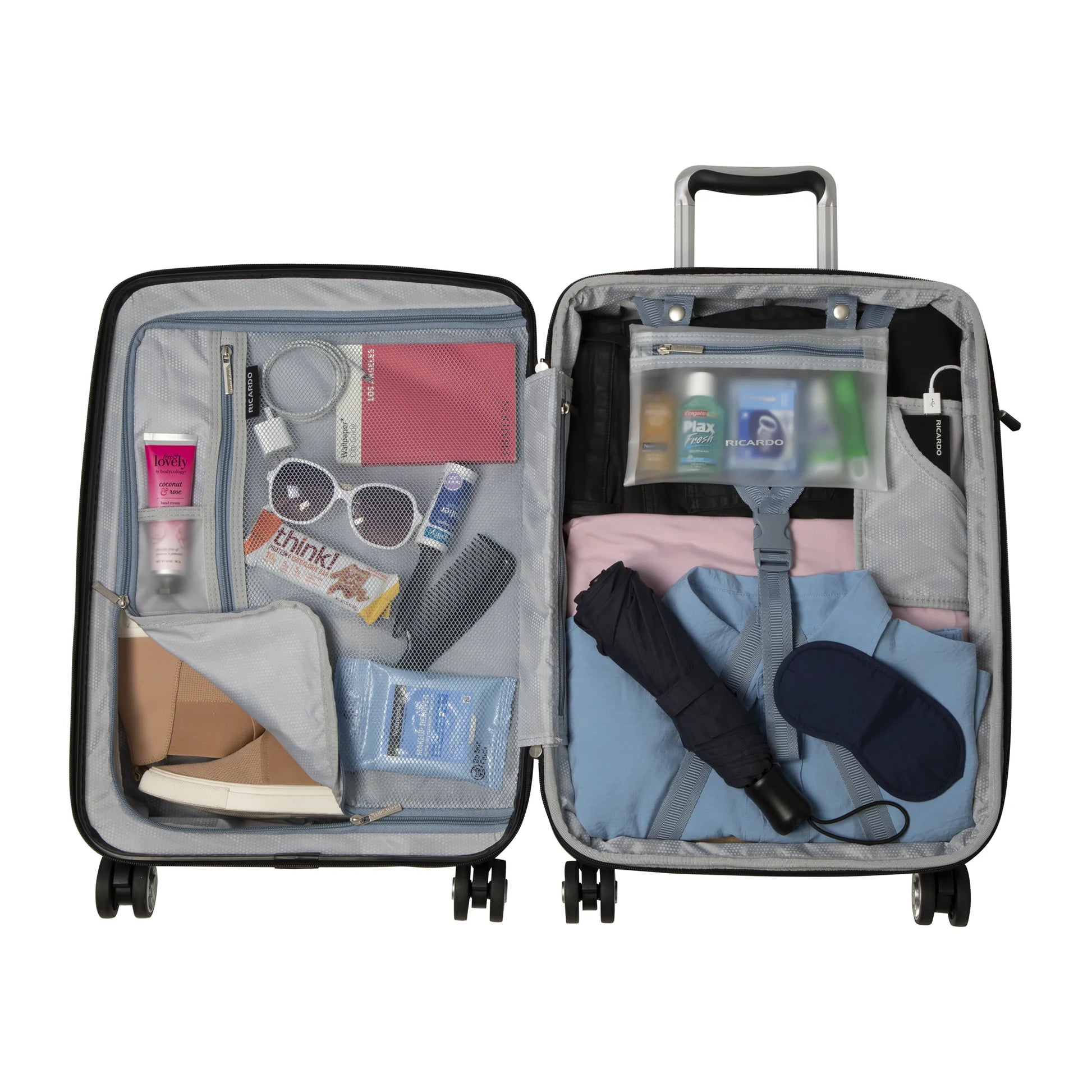 Ricardo Beverly Hills Kentfield Hardside 24" Expandable Checked Spinner Luggage, Silver Lilac