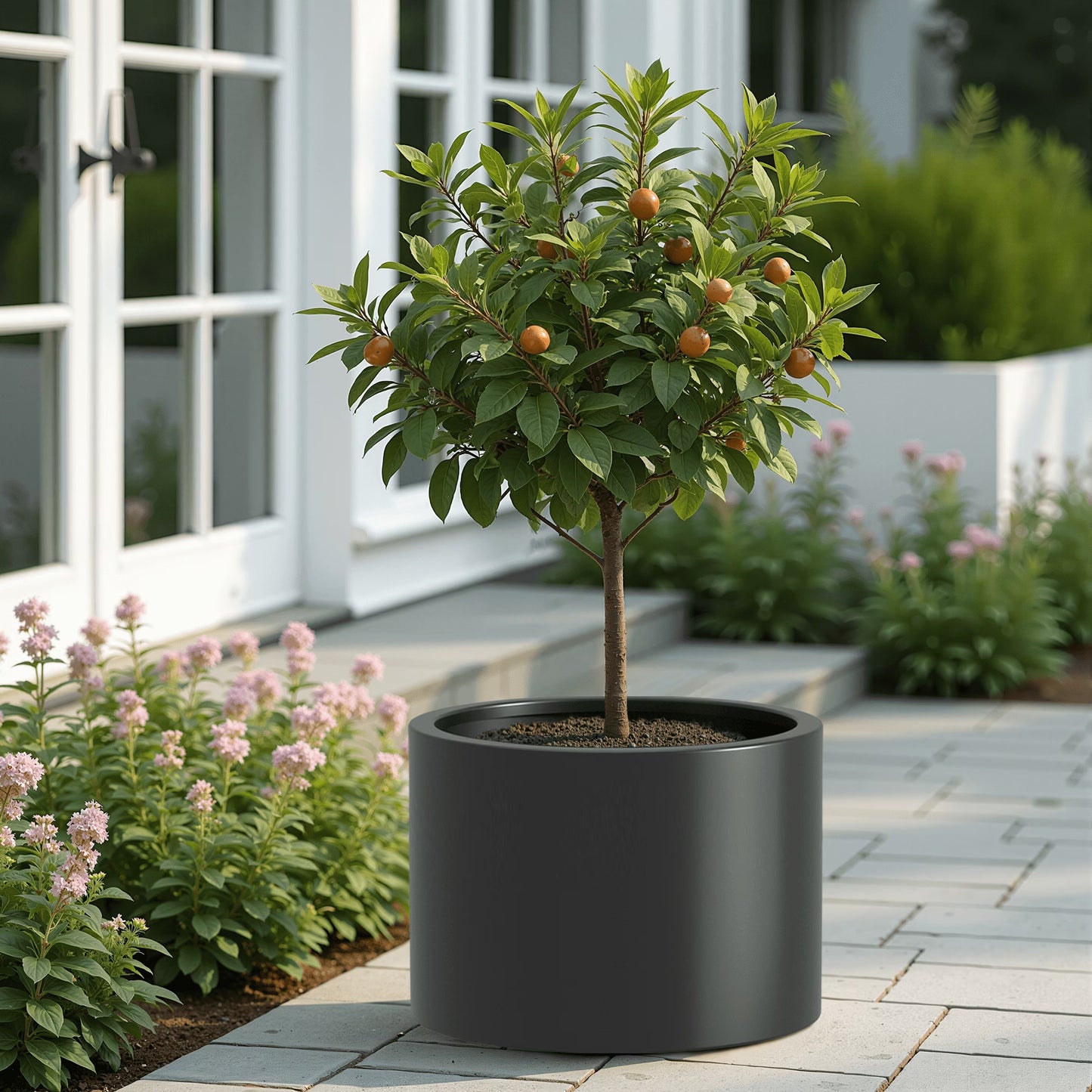 MAYEERTY 16*20"Outdoor Heavy Duty Metal Round Garden Bed,Pre-Rusted Planter Box for Herbs & Flowers, Brown