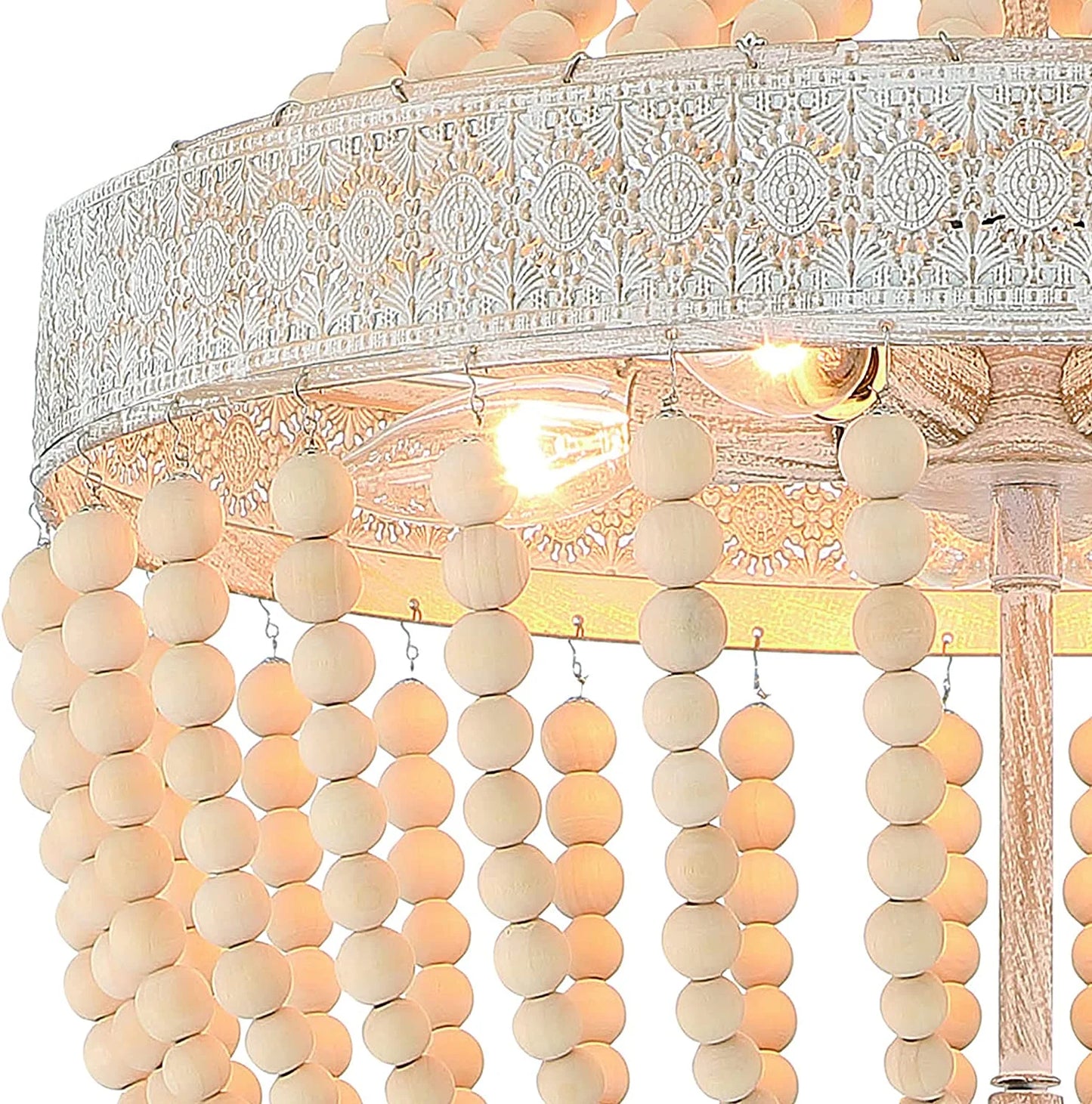 Vanity Art 5 Light Unique Empire Chandelier with Beaded Accents | Modern Hanging Lighting, Ceiling Lights Fixtures for Dining Room Living Room Bed Room Kitchen SYB5265DW-LT