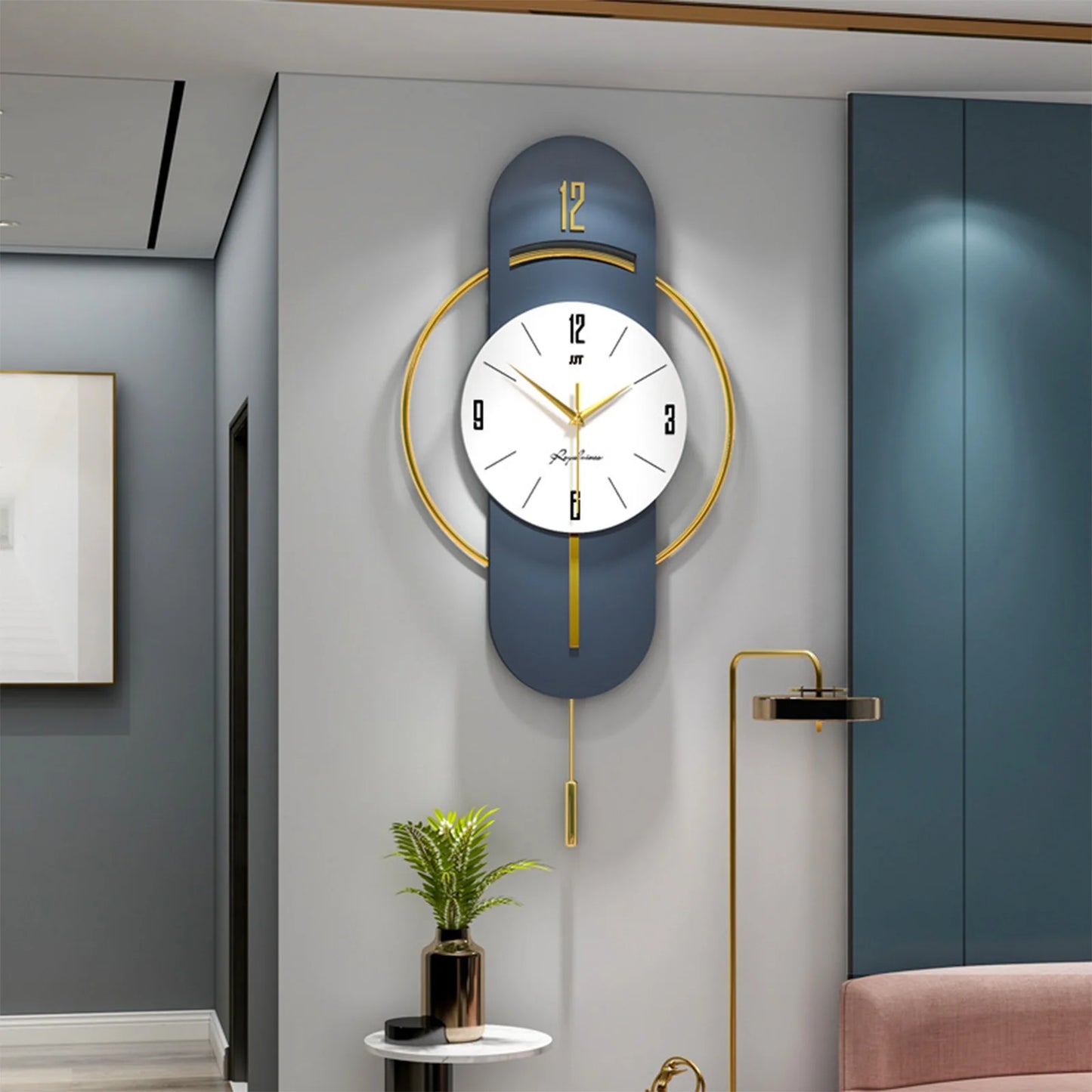 Wall Clock, Wall Clocks for Living Room, Modern Decorative Pendulum Wall Clock, Without Tick Noises, Modern Minimalist Pendulum Clock for Bedroom Office Kitchen