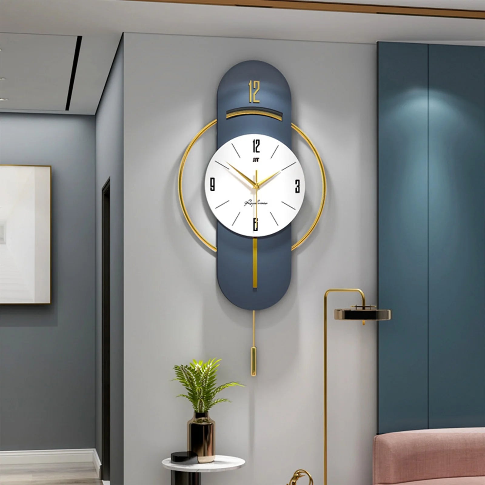 Wall Clock, Wall Clocks for Living Room, Modern Decorative Pendulum Wall Clock, Without Tick Noises, Modern Minimalist Pendulum Clock for Bedroom Office Kitchen