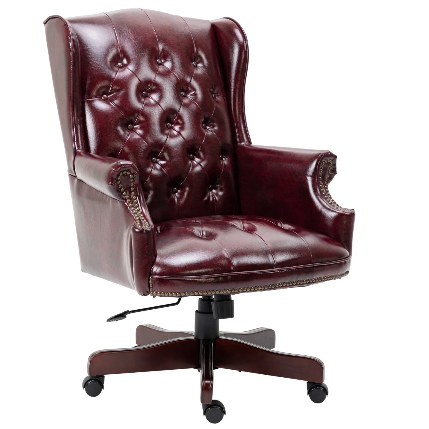 360° Rotating Office Chair,High Back Reclining Comfortable Desk Chair,Thick Padded Seat & Backrest,Ergonomic PU Leather Desk Chair with Smooth Glide Caster Wheels for Home Office,Black