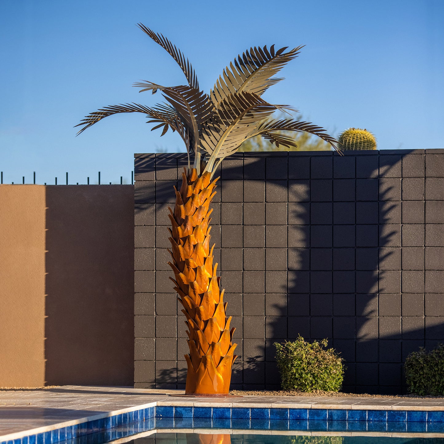 10’ Sunset Palm Tree Sculpture by Desert Steel