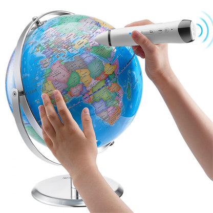 Interactive Learning Globe for Kids 9 Inch 228.6mm Smart Talking Pen LED Night Light USB Charging Educational Gift for Children Boys & Girls