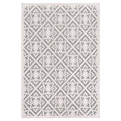 Laguna Indoor/Outdoor Area Rug, Bennet Gray Ivory, 6’6”x9’6”