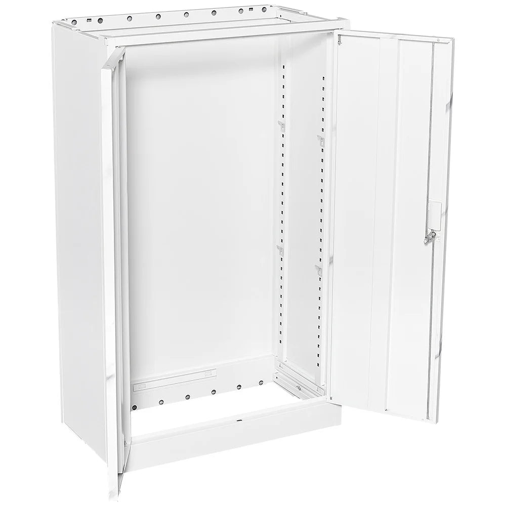 Metal Storage Cabinet, Folding Filing Storage Cabinet with Locking Doors and 2 Adjustable Shelves, Freestanding Steel Storage Cabinet for Home Office School Garage, White
