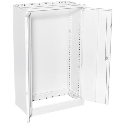 Metal Storage Cabinet, Folding Filing Storage Cabinet with Locking Doors and 2 Adjustable Shelves, Freestanding Steel Storage Cabinet for Home Office School Garage, White