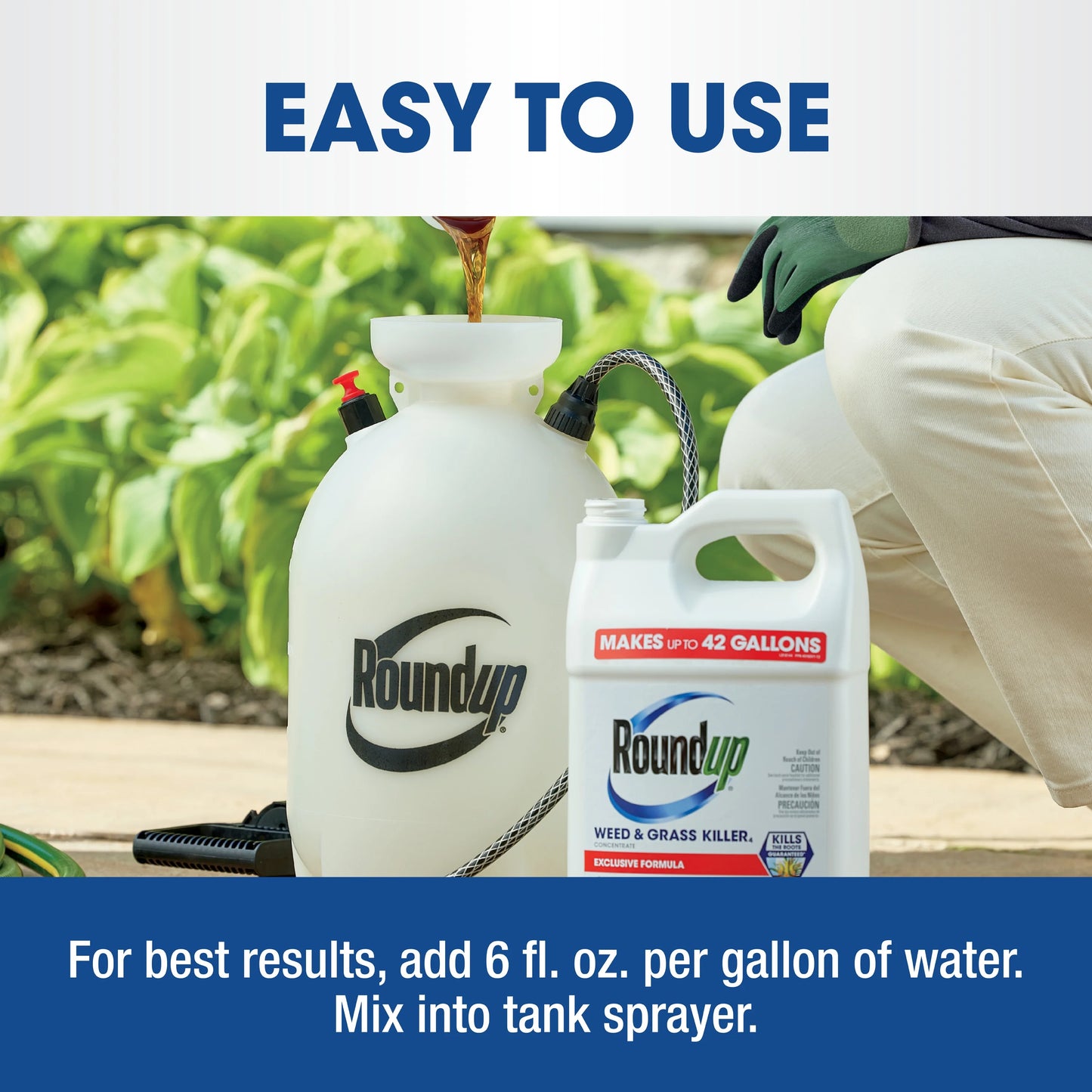 Roundup Weed & Grass Killer Concentrate, Use In Flower Beds and other areas of your yard, 1 gal.