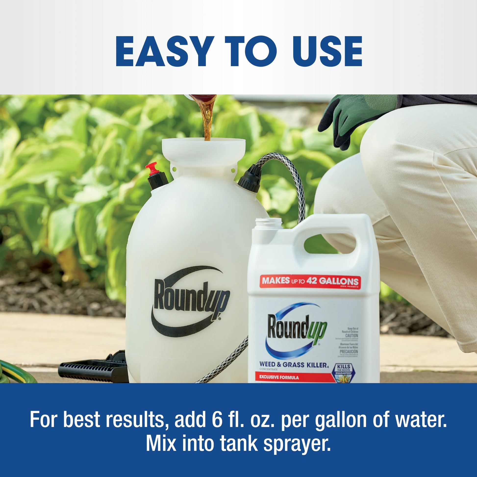 Roundup Weed & Grass Killer Concentrate, Use In Flower Beds and other areas of your yard, 1 gal.