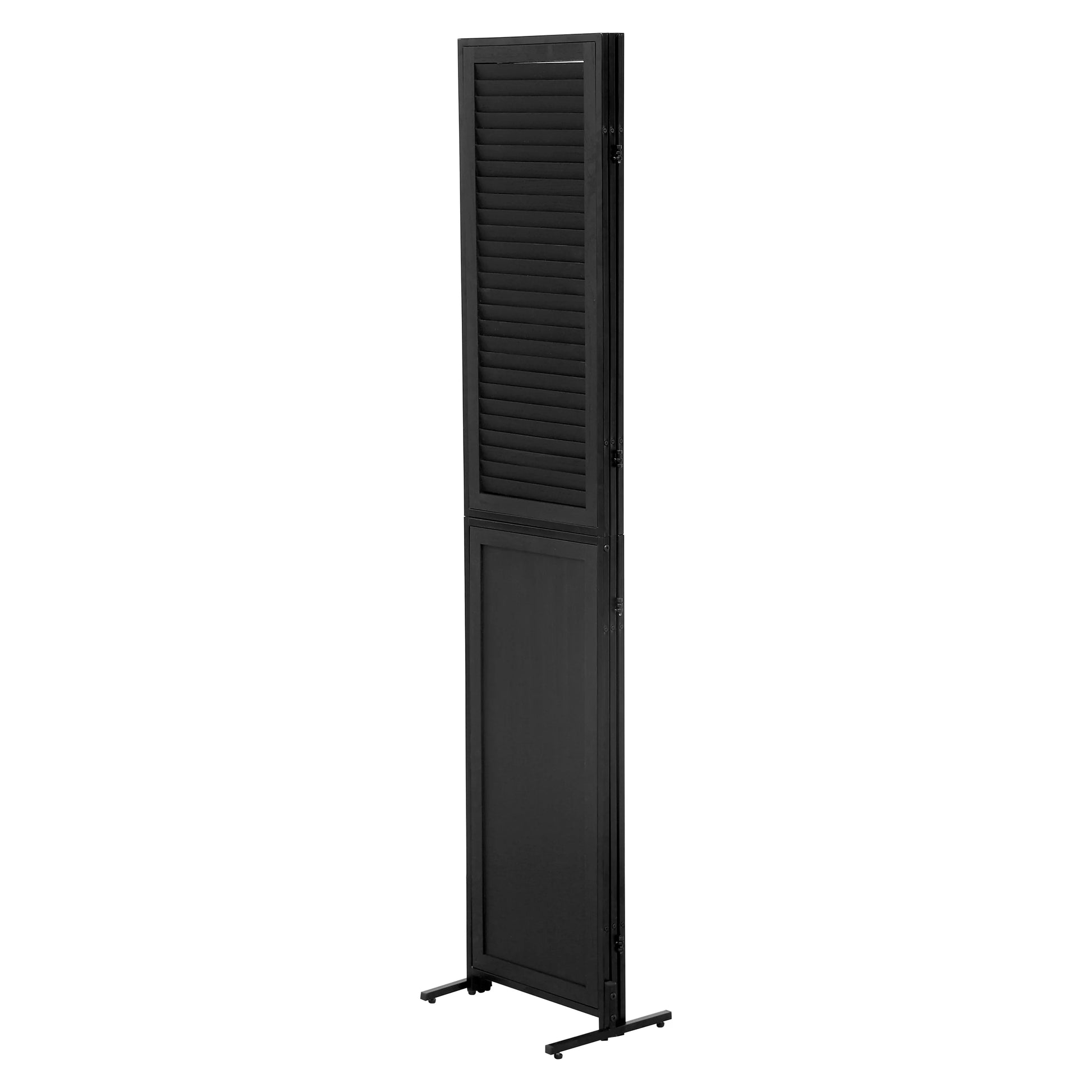 Miniyam 3 Panels Privacy Screen, 5.9 FT Tall Freestanding Folding Partition Wall Dividers Screen for Home Office Restaurant Bedroom, Black