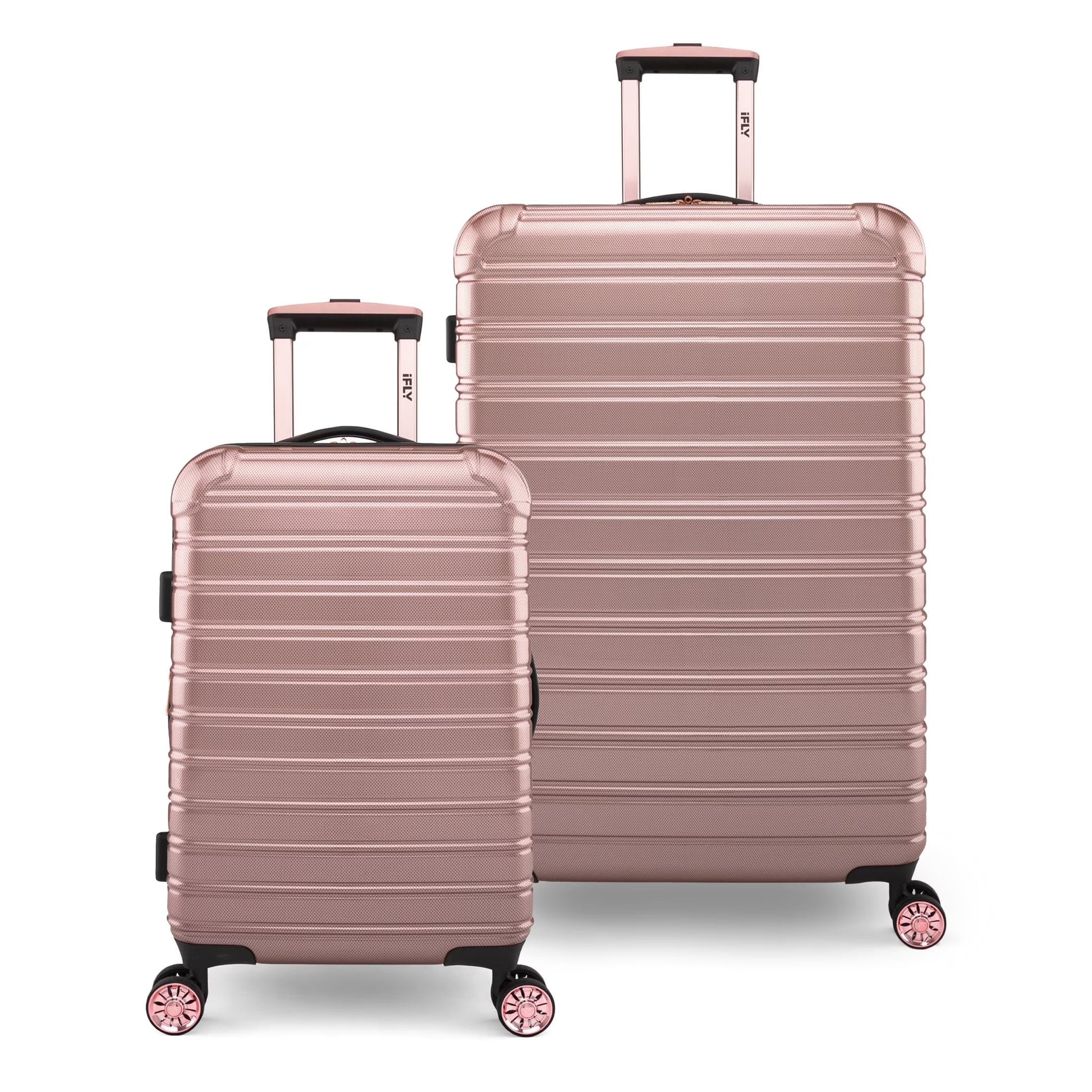 iFLY Hardside Fibertech 3.0 2 Piece Set, 20" Carry-on and 28" Checked Luggage, Gadget Gray