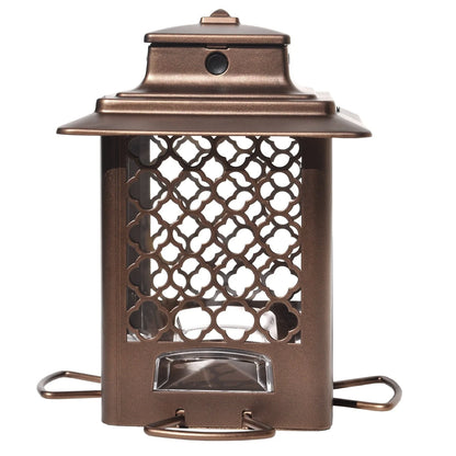 More Birds Bronze Metal Hopper Sunflower Bird Feeder, 3.6 lb Capacity