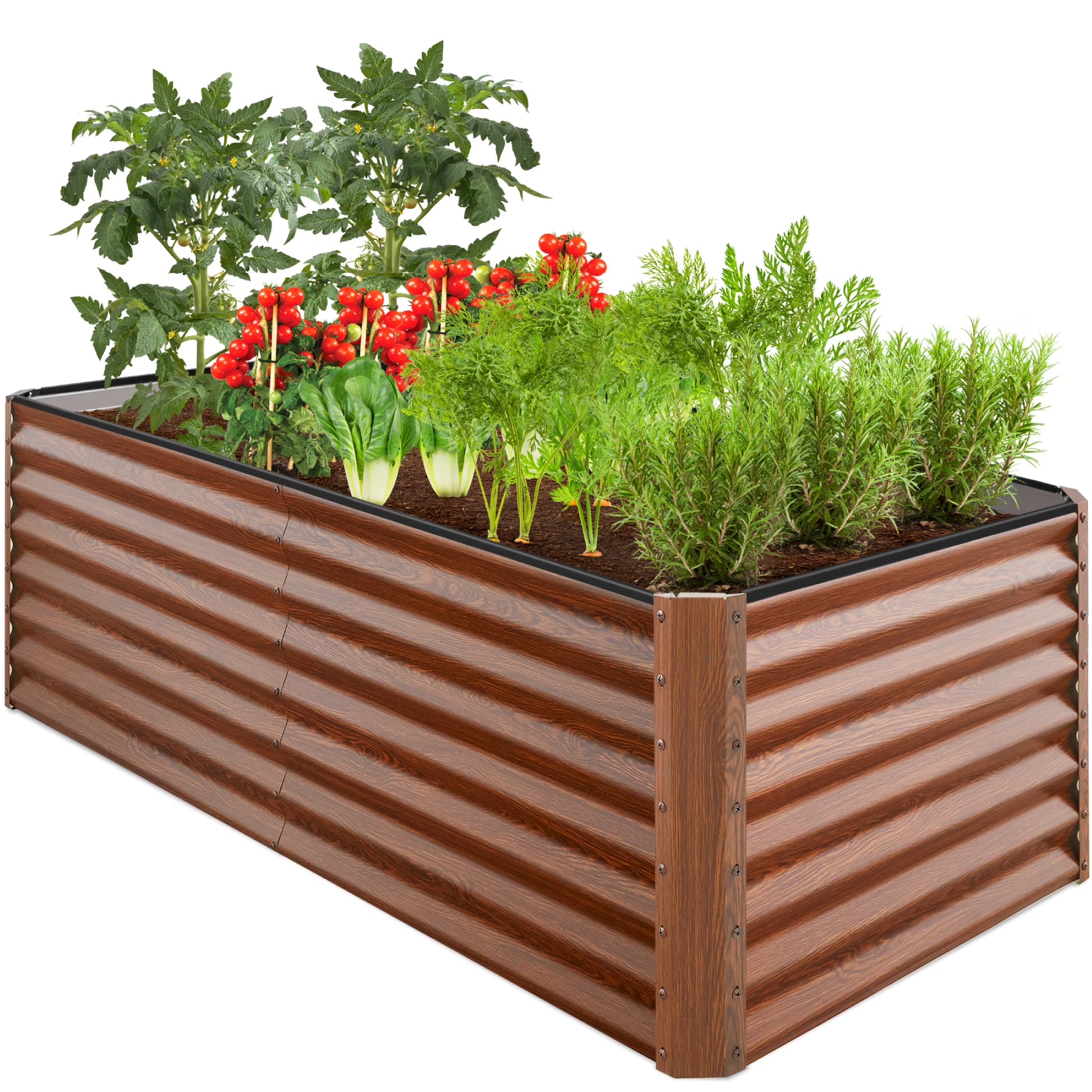 Best Choice Products 6x3x2ft Outdoor Metal Raised Garden Bed, Planter Box for Vegetables, Flowers, Herbs - Gray
