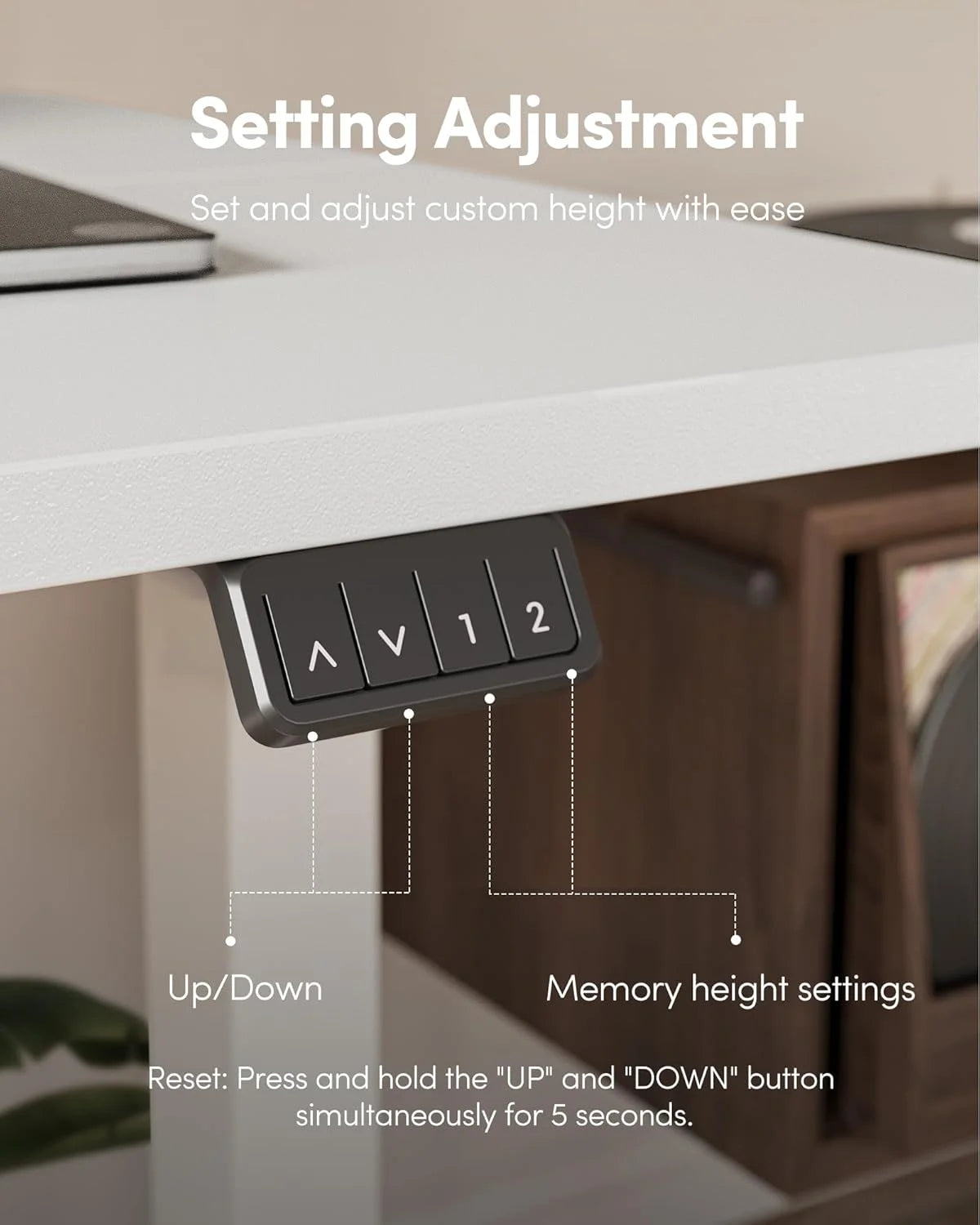 FEZIBO Electric Standing Desk, Height Adjustable Stand up Desk, 40 x 24 Inches Sit Stand Home Office Desk, Computer Desk, White