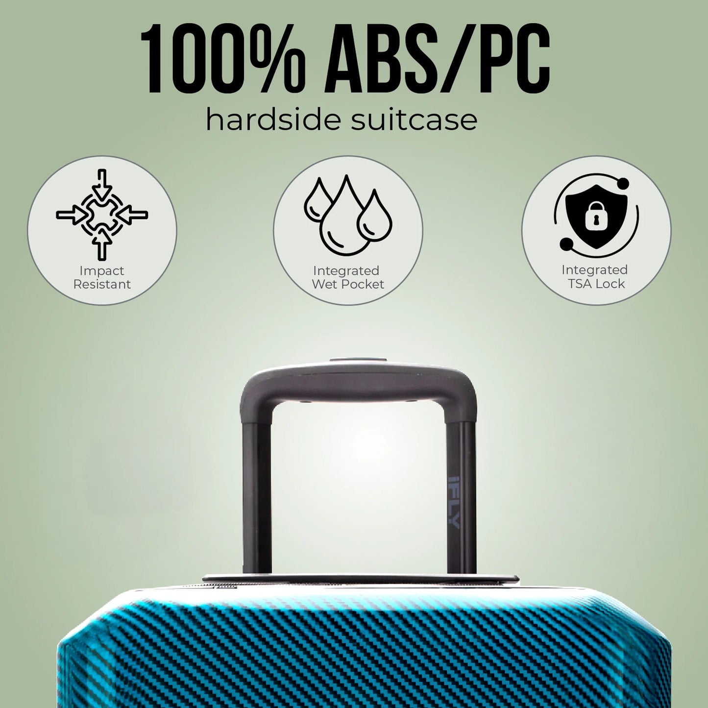 iFLY Carbon Elite 28" Hardside Checked Luggage, Teal