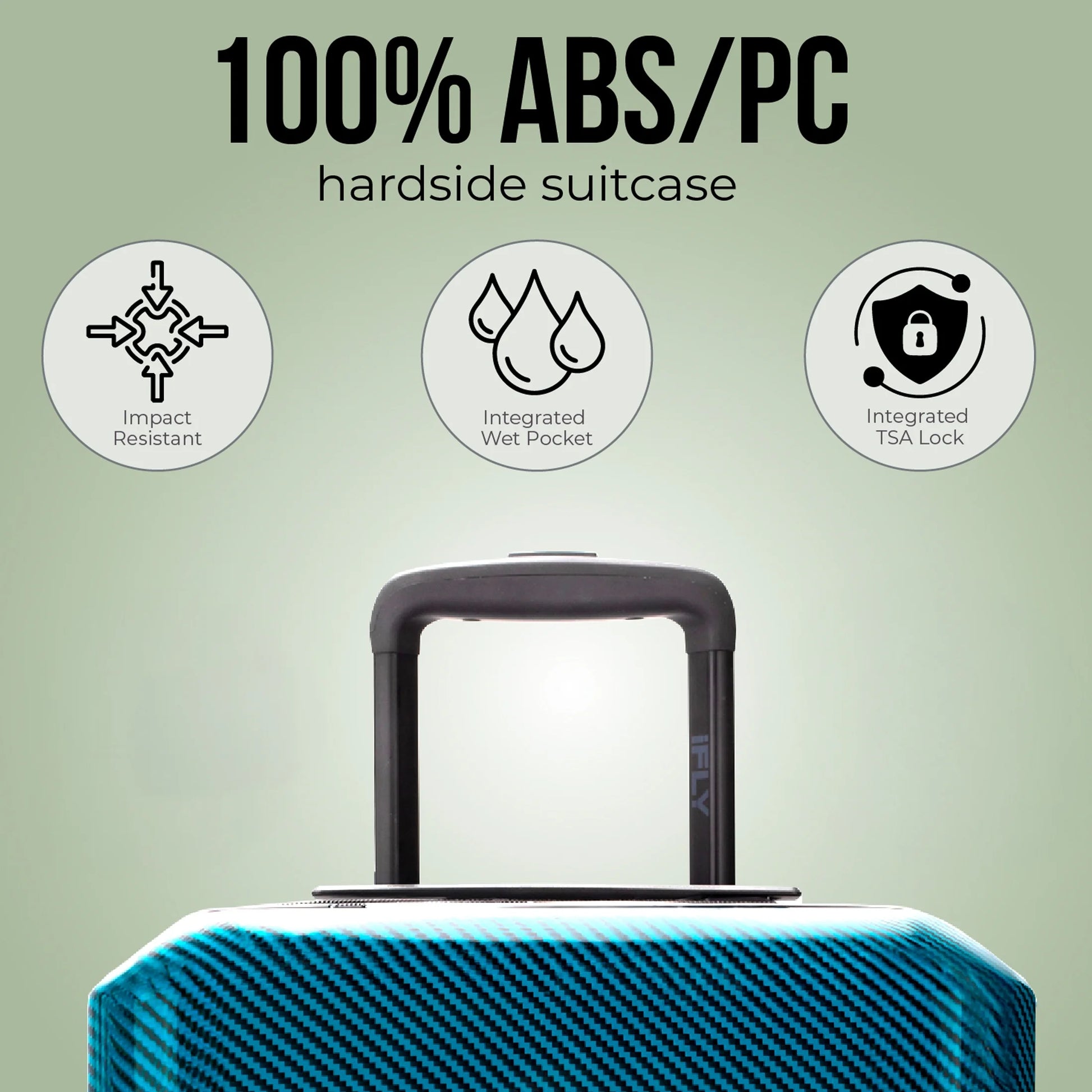 iFLY Carbon Elite 28" Hardside Checked Luggage, Teal