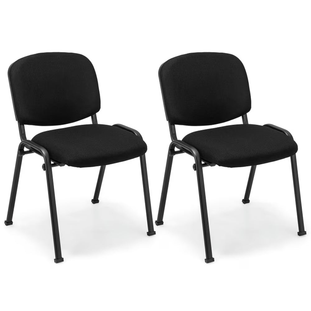 Topcobe Set of 2 Office Chair with Metal Frame and Padded Cushions for Conference Room, Home Office Chair, Office Furniture Chairs, Black